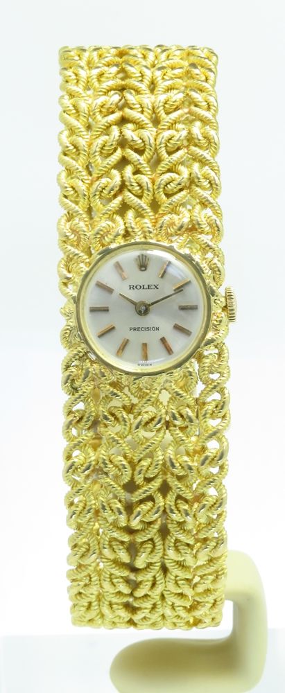 fig 1. STUNNING MINT ORIGINAL CONDITION HEAVY SOLID 18CT GOLD ROLEX PRECISION LADIES COCKTAIL WATCH C1965