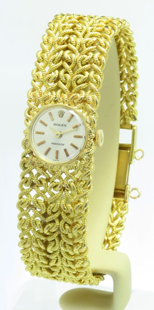 fig 2. STUNNING MINT ORIGINAL CONDITION HEAVY SOLID 18CT GOLD ROLEX PRECISION LADIES COCKTAIL WATCH C1965