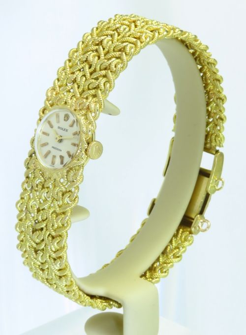 fig 3. STUNNING MINT ORIGINAL CONDITION HEAVY SOLID 18CT GOLD ROLEX PRECISION LADIES COCKTAIL WATCH C1965
