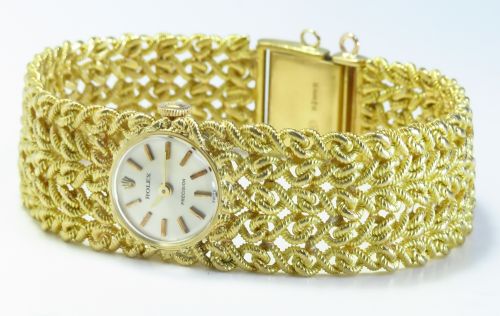 fig 5. STUNNING MINT ORIGINAL CONDITION HEAVY SOLID 18CT GOLD ROLEX PRECISION LADIES COCKTAIL WATCH C1965