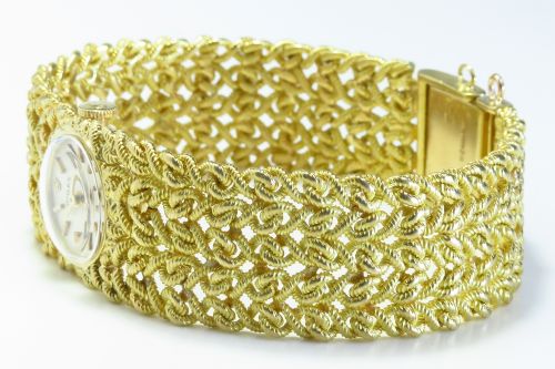 fig 6. STUNNING MINT ORIGINAL CONDITION HEAVY SOLID 18CT GOLD ROLEX PRECISION LADIES COCKTAIL WATCH C1965