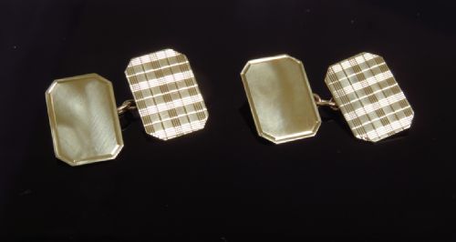 Superb Pair of Solid 9ct Gold Double Sided Cufflinks C1964