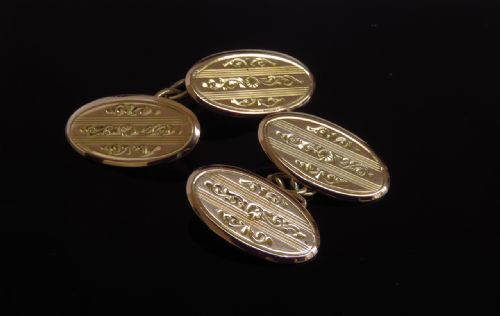 Wonderful Pair of Edwardian Solid 9ct Rose Gold Double Sided Cufflinks C1911