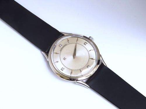 fig 3. RARE ORIGINAL SOLID 14CT WHITE GOLD LONGINES MYSTERY DIAL MENS VINTAGE WATCH C1960