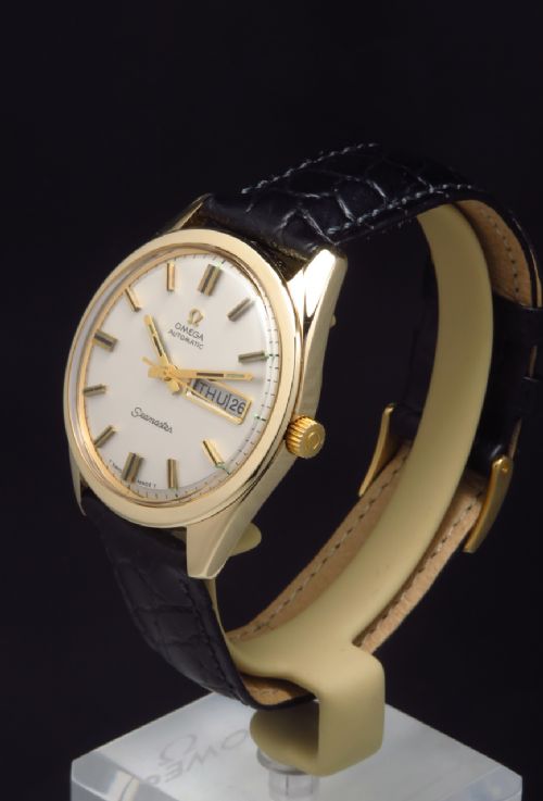 fig 1. WONDERFUL SOLID 9CT GOLD OMEGA SEAMASTER AUTOMATIC DAY DATE OVERSIZE MENS VINTAGE WATCH C1968