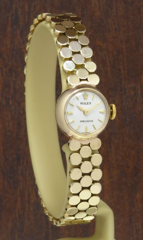 fig 1. WONDERFUL SOLID 9CT GOLD ROLEX PRECISION LADIES COCKTAIL WATCH C1959
