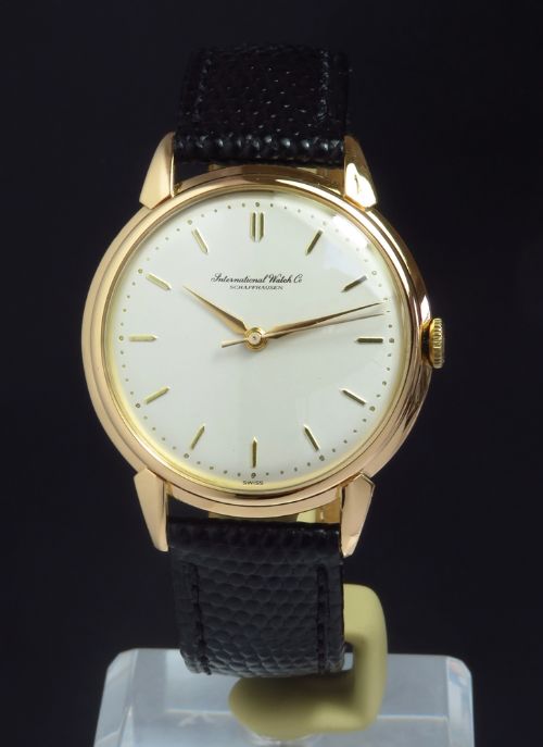 fig 2. SOLID 18CT ROSE GOLD INTERNATIONAL WATCH COMPANY IWC CALI 89 OVERSIZE MENS VINTAGE WATCH C1951 movement serial number 1285038