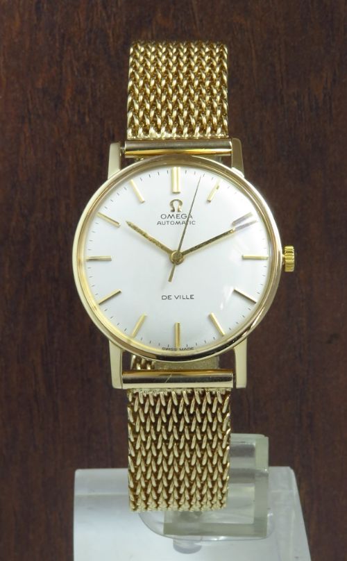 fig 1. SUPERB SOLID 9CT GOLD OMEGA DE VILLE AUTOMATIC CALIBRE 552 MENS VINTAGE WATCH C1964