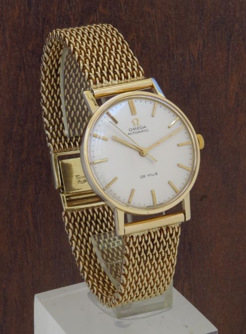 fig 3. SUPERB SOLID 9CT GOLD OMEGA DE VILLE AUTOMATIC CALIBRE 552 MENS VINTAGE WATCH C1964