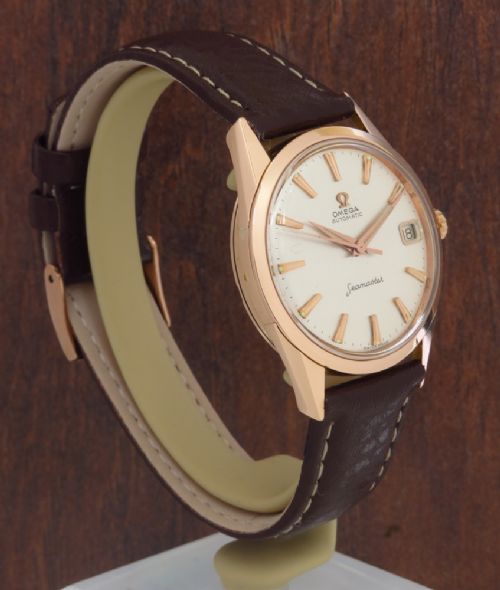 fig 3. NEAR MINT ORIGINAL CONDITION SOLID 18CT 18K ROSE GOLD OMEGA SEAMASTER AUTOMATIC MENS VINTAGE WATCH C1962