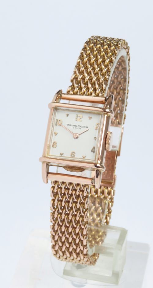 Solid 18ct 18k Rose Gold Vacheron Constantin Ladies Cocktail Watch.  Calibre 153.    C1950-51