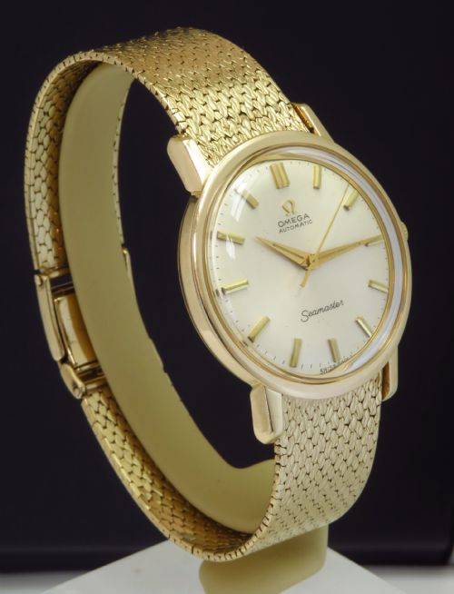 Orignal Solid 9ct Gold Omega Seamaster Automatic Calibre 552 Mens Vintage Watch with Box and Paperwork C1966
