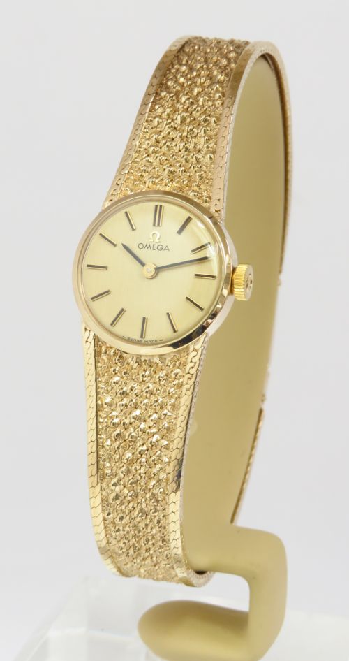 Beautiful Mint Condition  Solid 9ct Gold Omega Ladies Cocktail Watch with Box C1951