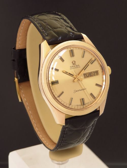 fig 5. STUNNING SOLID 9CT GOLD OMEGA SEAMASTER DAY DATE OVERSIZE MENS VINTAGE WATCH C1968