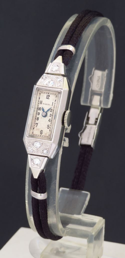 Pretty Solid 18ct White Gold Chopard Eszeha Ladies Art Deco Cocktail Watch C1940