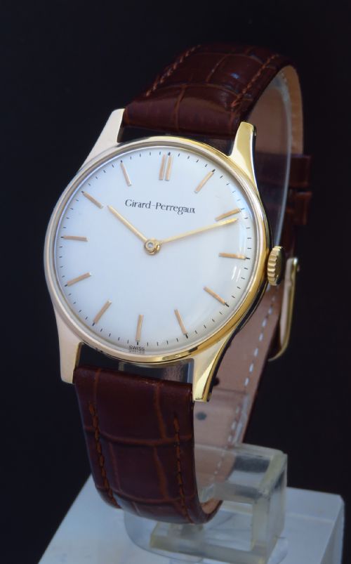 Solid 9ct Gold Girard Perregaux Mid Size Mens Vintage Watch C1961