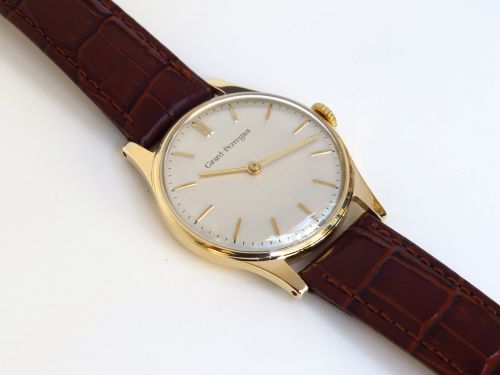 fig 2. SOLID 9CT GOLD GIRARD PERREGAUX MID SIZE MENS VINTAGE WATCH C1961