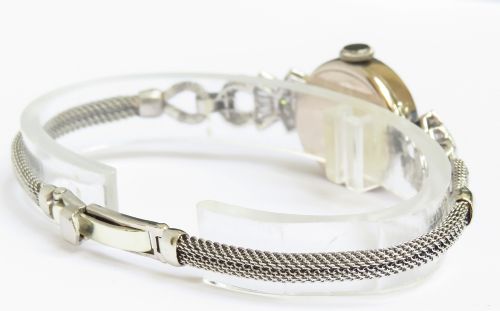 fig 7. STUNNING LONGINES PLATINUM AND DIAMOND ART DECO LADIES COCKTAIL WATCH C1956