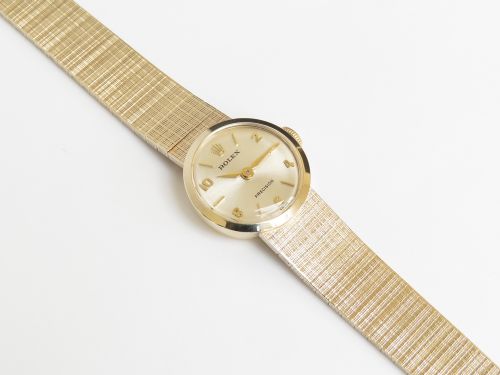 fig 4. BEAUTIFUL SOLID 9CT GOLD ROLEX PRECISION LADIES COCKTAIL WATCH WITH BOXES C1967