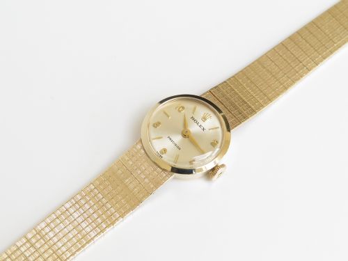 fig 5. BEAUTIFUL SOLID 9CT GOLD ROLEX PRECISION LADIES COCKTAIL WATCH WITH BOXES C1967