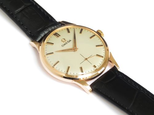 fig 6. WONDERFUL SOLID 18CT 18K ROSE GOLD OMEGA CALIBRE 267 MENS VINTAGE WATCH C1959