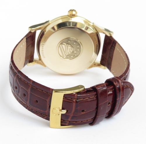 fig 7. STUNNING SOLID 14CT 14K GOLD OMEGA CONSTELLATION AUTOMATIC BUMPER CALIBRE 354 MARK 1 MENS VINTAGE WATCH WITH BOX C1954-55