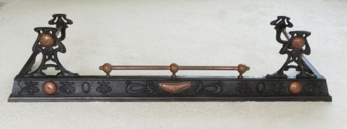Fabulous Heavy Cast Iron and Copper Art Nouveau Arts and Crafts Victorian Fender C1895