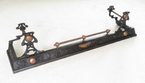 fig 1. FABULOUS HEAVY CAST IRON AND COPPER ART NOUVEAU ARTS AND CRAFTS VICTORIAN FENDER C1895