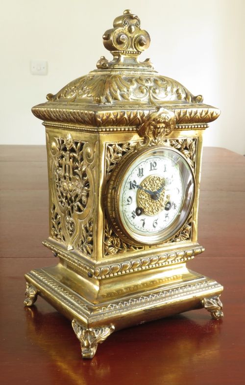 fig 1. FRENCH BRASS CLOCK BY A D MOUGIN C1880