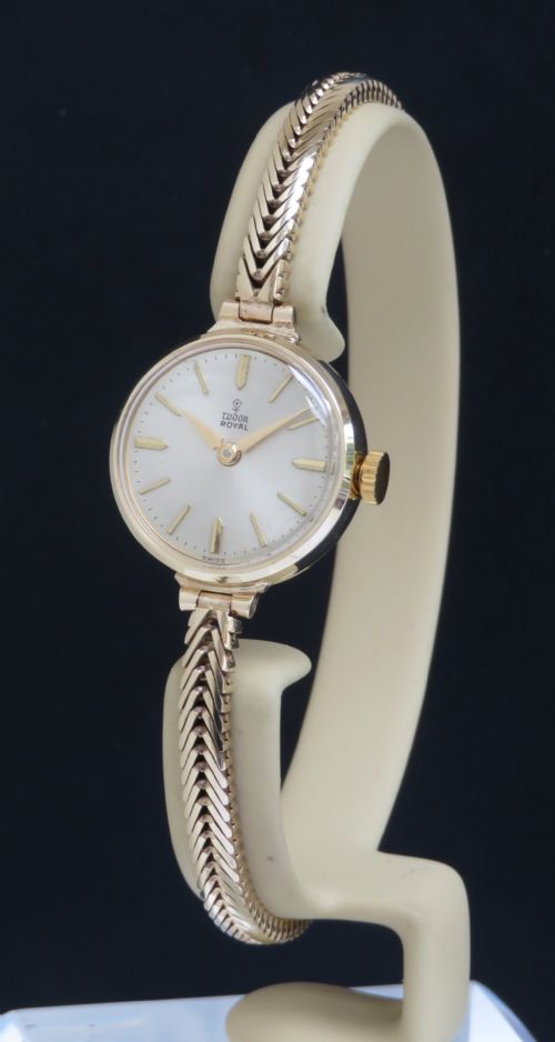 Mint Condition Solid 9ct Gold Rolex Tudor Royal Ladies Cocktail Watch C1964