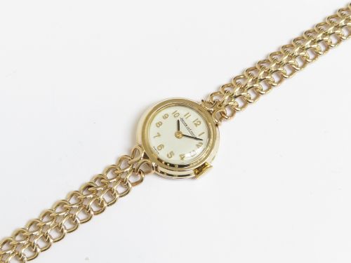 fig 6. SOLID 9CT GOLD JAEGER-LECOULTRE LADIES COCKTAIL WATCH C1954