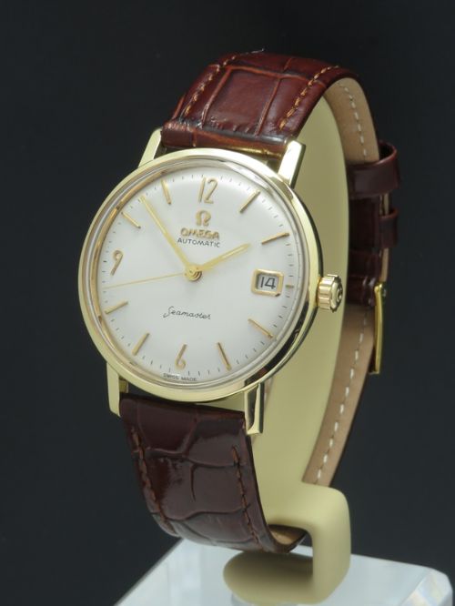 Solid 18ct 18k Omega Seamaster Automatic with Date Mens Vintage Watch C1965