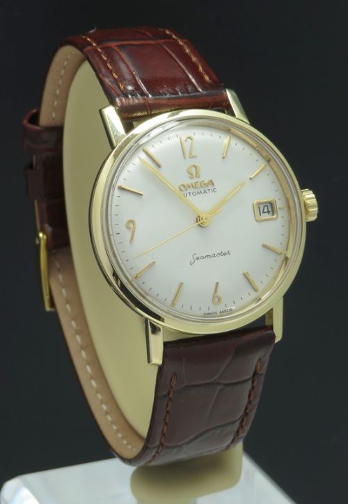 fig 4. SOLID 18CT 18K OMEGA SEAMASTER AUTOMATIC WITH DATE MENS VINTAGE WATCH C1965
