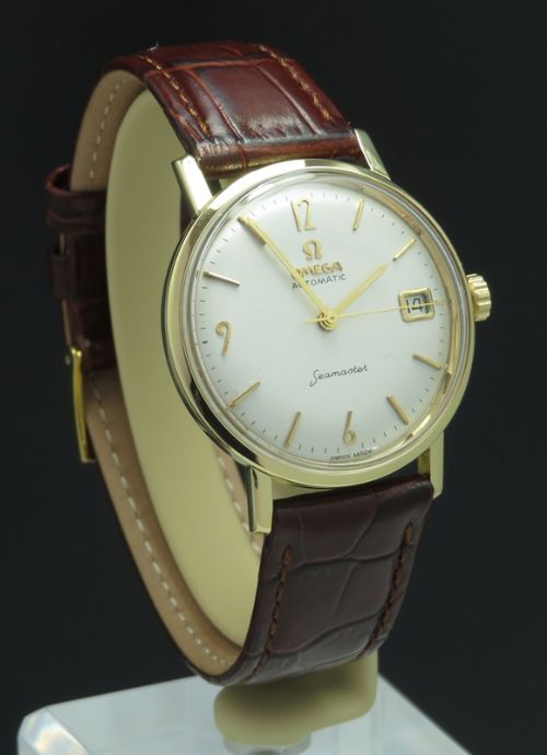 fig 5. SOLID 18CT 18K OMEGA SEAMASTER AUTOMATIC WITH DATE MENS VINTAGE WATCH C1965