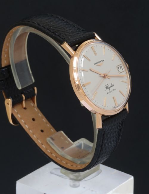 fig 4. MINT CONDITION SOLID 18CT 18K ROSE GOLD LONGINES FLAGSHIP AUTOMATIC DATE MENS VINTAGE WATCH C1966