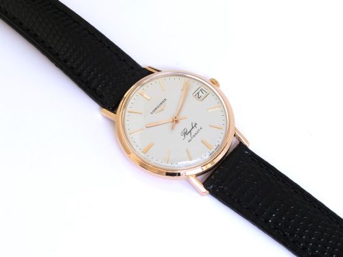 fig 5. MINT CONDITION SOLID 18CT 18K ROSE GOLD LONGINES FLAGSHIP AUTOMATIC DATE MENS VINTAGE WATCH C1966