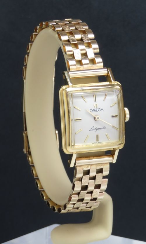 fig 3. VERY RARE SOLID 18CT OMEGA LADYMATIC LADIES COCKTAIL WATCH WITH BOX AND PAPERWORK C1964