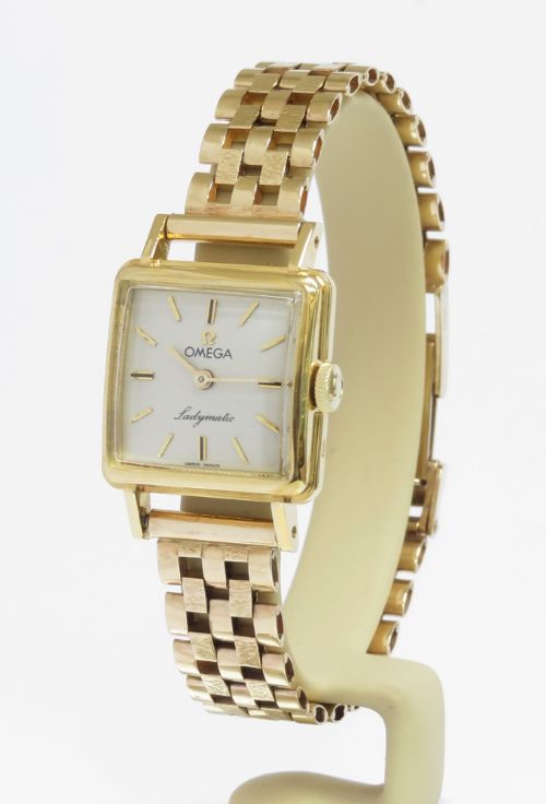 fig 5. VERY RARE SOLID 18CT OMEGA LADYMATIC LADIES COCKTAIL WATCH WITH BOX AND PAPERWORK C1964