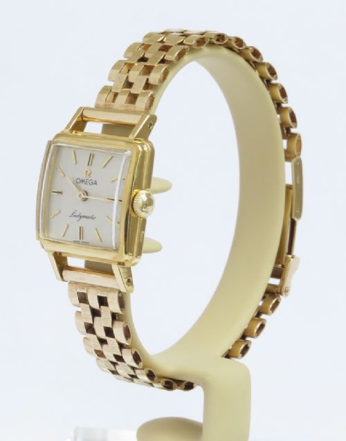 fig 6. VERY RARE SOLID 18CT OMEGA LADYMATIC LADIES COCKTAIL WATCH WITH BOX AND PAPERWORK C1964