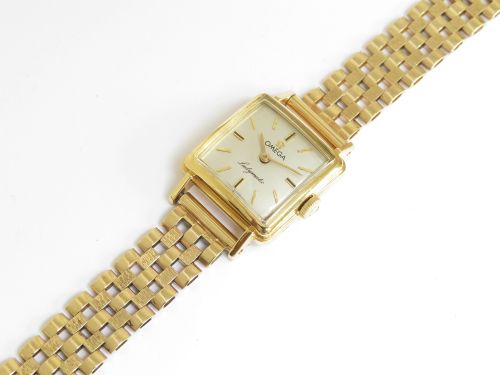 fig 8. VERY RARE SOLID 18CT OMEGA LADYMATIC LADIES COCKTAIL WATCH WITH BOX AND PAPERWORK C1964