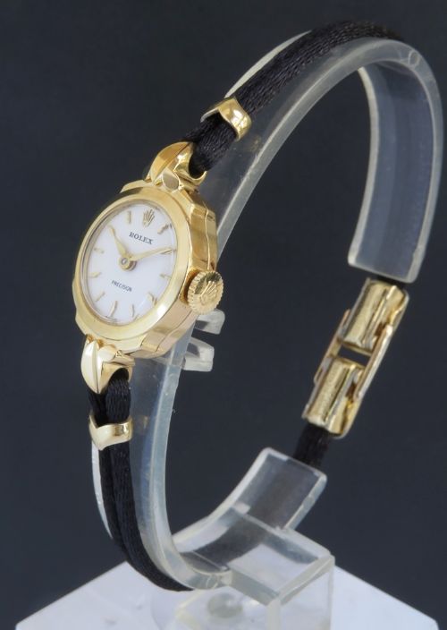 fig 1. BEAUTIFUL SOLID 18CT 18K GOLD ROLEX PRECISION LADIES COCKTAIL WATCH C1959