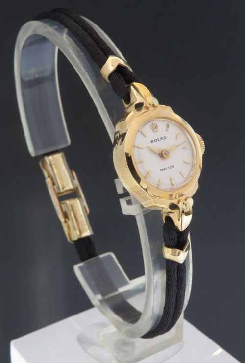 fig 4. BEAUTIFUL SOLID 18CT 18K GOLD ROLEX PRECISION LADIES COCKTAIL WATCH C1959