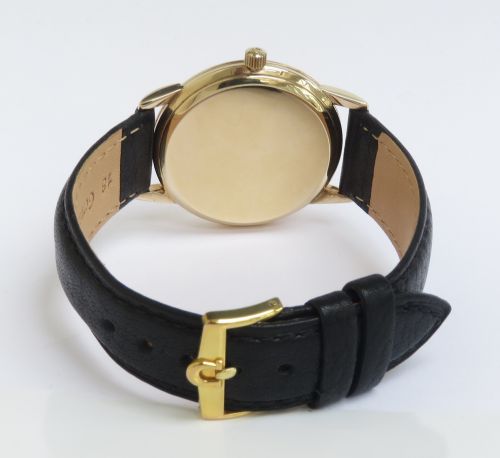 fig 3. STUNNING SOLID 9CT GOLD OMEGA CALIBRE 610 WITH HARLEQUIN DIAL c1964