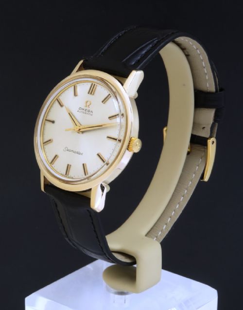 fig 1. WONDERFUL MINT ORIGINAL CONDITION SOLID 9CT GOLD OMEGA SEAMASTER AUTOMATIC MENS VINTAGE WATCH C1963