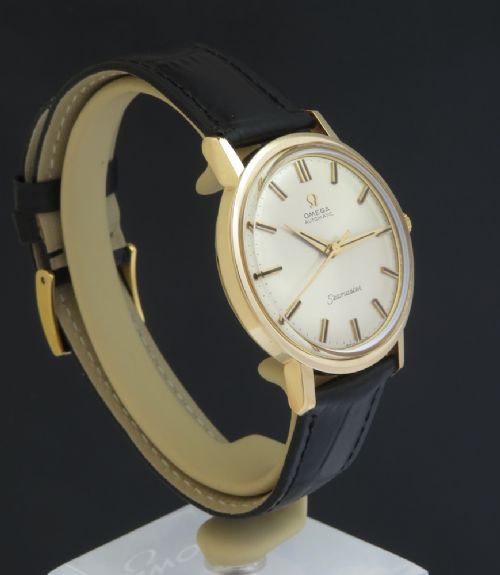 fig 3. WONDERFUL MINT ORIGINAL CONDITION SOLID 9CT GOLD OMEGA SEAMASTER AUTOMATIC MENS VINTAGE WATCH C1963
