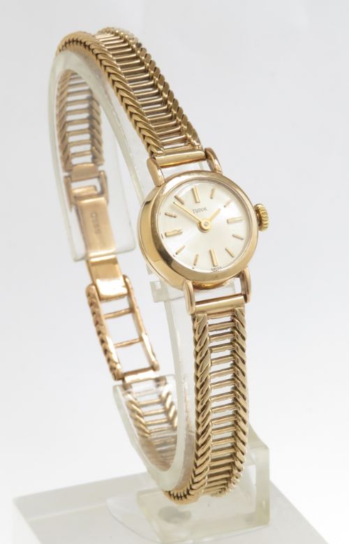 fig 1. LOVELY SOLID 9CT GOLD ROLEX TUDOR LADIES COCKTAIL WATCH C1960