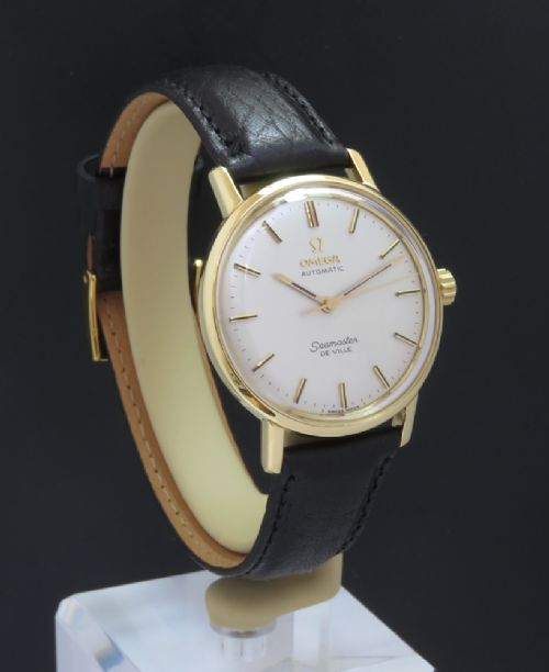 fig 3. WONDERFUL SOLID 18CT GOLD OMEGA SEAMASTER DE VILLE AUTOMATIC MENS VINTAGE WATCH C1964