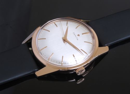 fig 4. STUNNING ORIGINAL SOLID 18CT 18K ROSE GOLD ZENITH CALIBRE 2522 MENS VINTAGE WATCH C1960