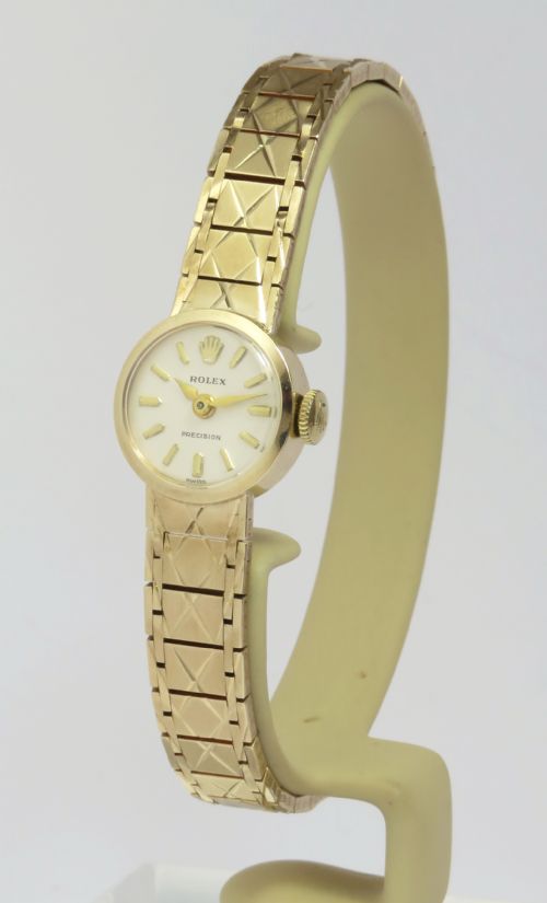 Beautiful Solid 9ct Gold Rolex Precision Ladies Cocktail Watch C1965