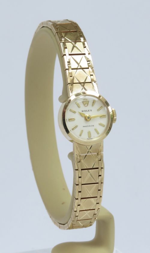fig 3. BEAUTIFUL SOLID 9CT GOLD ROLEX PRECISION LADIES COCKTAIL WATCH C1965